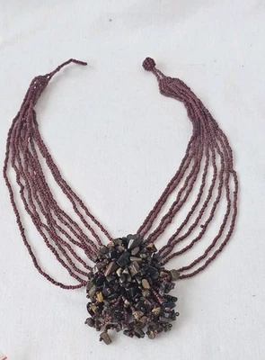 Afrika Asien Vintage Halskette Collier Echt Steine Handmade Perlenkette - Bild 1 von 4