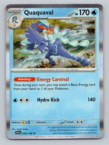 Quaquaval 054/198 Rare Scarlet & Violet Pokemon Holo Near Mint