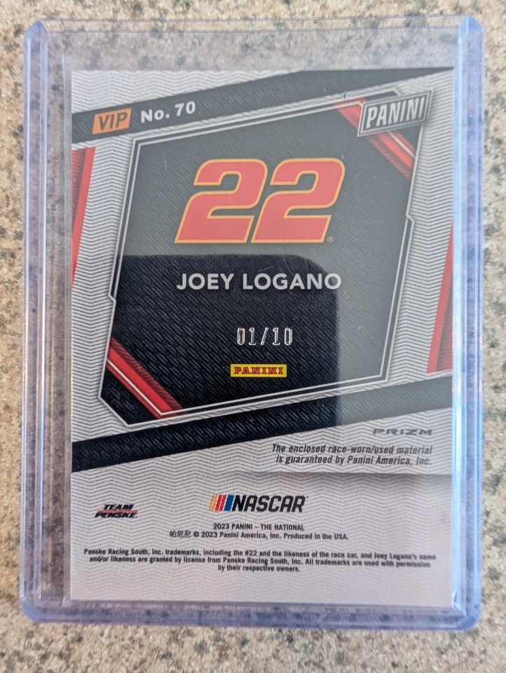 2023 Panini NASCAR The National Joey Logano Patch Card VIP # 70 - 1/10!!! - Image 3 of 4