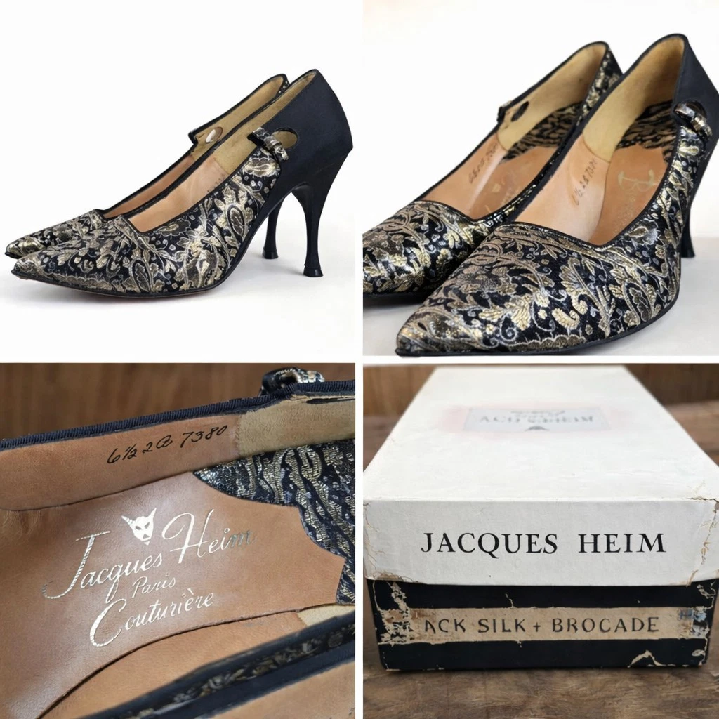 Escarpins WILD NIGHTS Noir à Paillettes Dorées - Taille 7.5 US - Occasion Excellent état