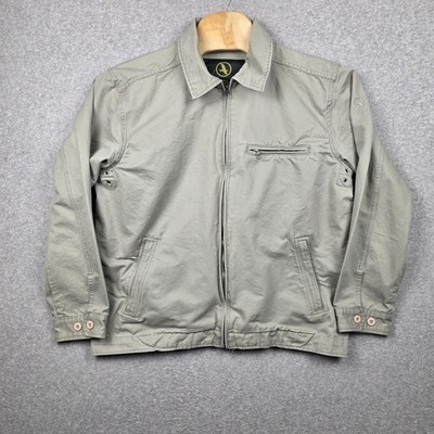 Aigle Jacket Mens XL Green Cotton Windbreaker Full Zip Logo Pockets Outdoor