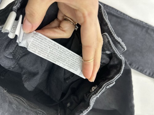 Zara Jeans Girls 10 Black Cargo Flare Denim Stretch - Picture 4 of 6