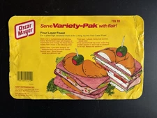 Vintage Oscar Mayer Lunch Meats Variety Pak Cold Cuts 70s Food Packaging