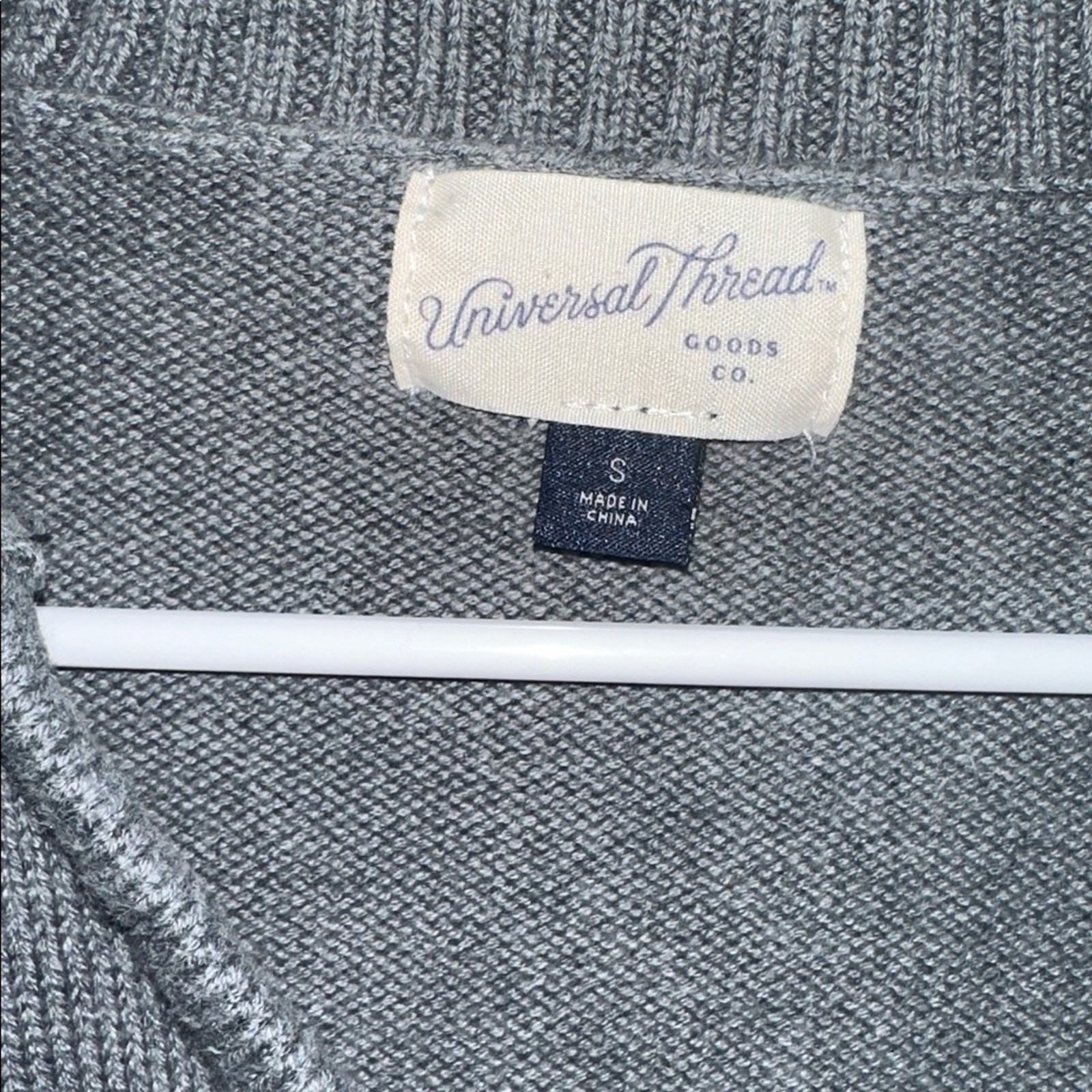 Universal Thread Gray Collared V-Neck Knit Sweate… - image 6