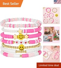 Colorful 7-Piece Bohemian Bracelets Set for Girls - Adjustable Trendy
