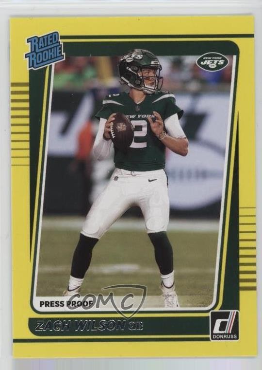 2021 Panini Donruss Rated Rookie Press Proof Yellow Zach Wilson #252 0v9