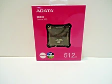 ADATA SD620 External 512GB SSD Solid State Drive-Black-  USB-A Cable