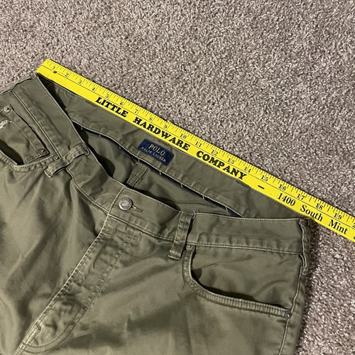 Pantalones chinos rectos ajustados Polo Ralph Lauren Varick para hombre 38x34 verdes de algodón - Imagen 6 de 8