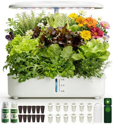 Hydroponics Growing System Kit, Soil-Free Indoor Herbs Garden, 12 Pods Plant ...