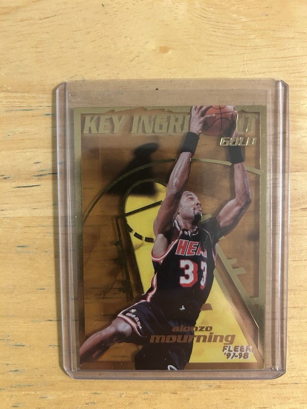97-98 Fleer Key Ingredient Alonzo Mourning #8 Gold Miami Heat Vintage Rare NBA