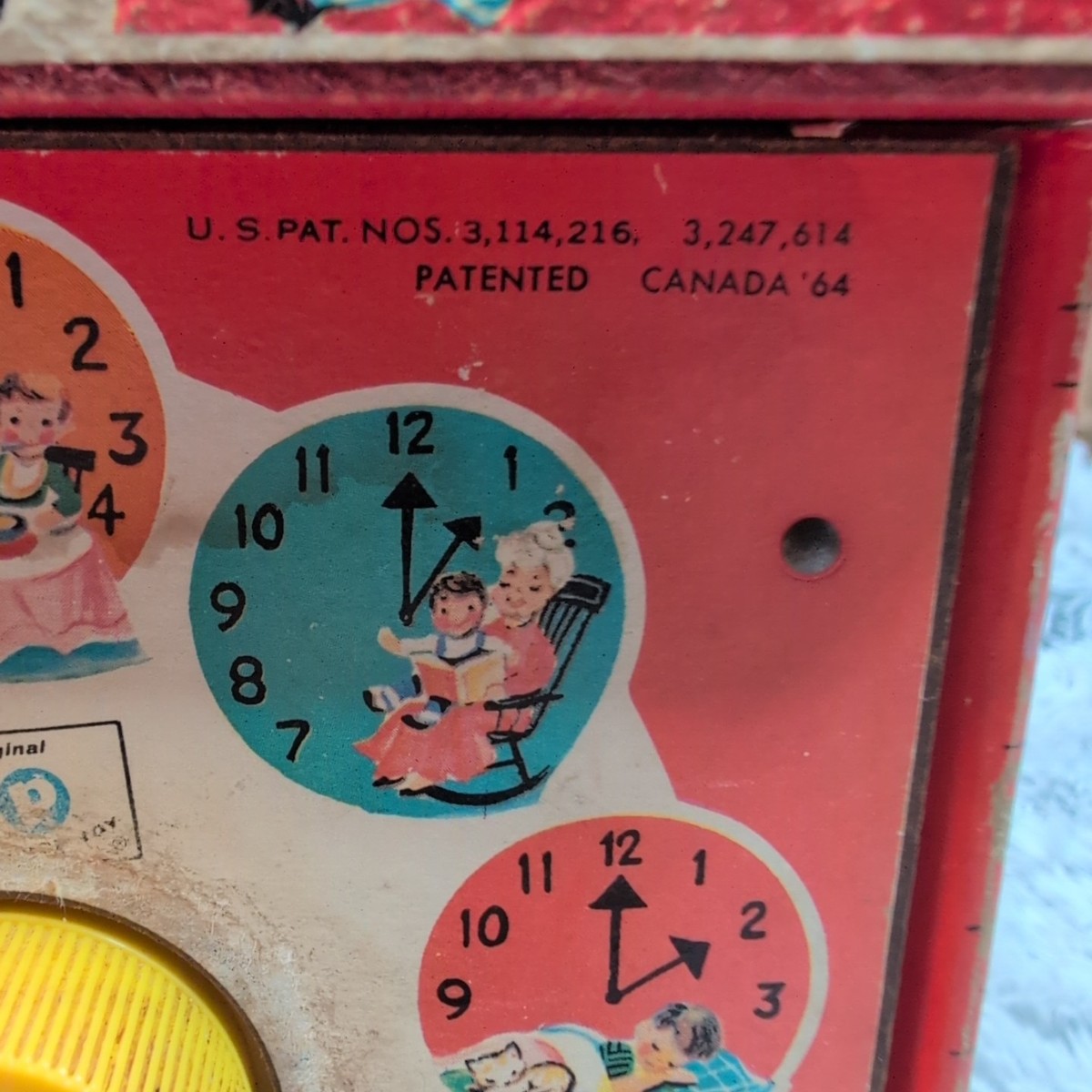 Jouet éducatif Fisher-Price Horloge Musicale Réf 998 Japan - Années 60