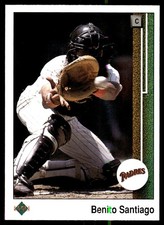 Benito Santiago 1989 Upper Deck #165 Padres MLB READ FREE SHIPPING AutographDen