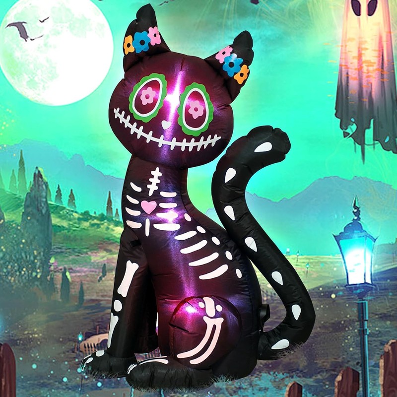 4FT Halloween Inflatable Blow up Black Cat Outdoor Decoration | Day of the Dead