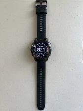 Garmin Fenix 7 Sapphire Solar GPS Sports Watch Carbon DLC Black Band - 47MM