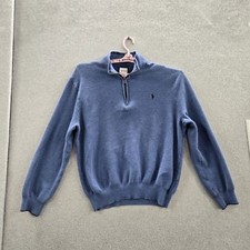Polo Ralph Lauren Men Sweater XXL Blue Logo Embroidery Pima Cotton Preppy