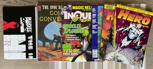 Comic Magazine RPG LOT, HERO, Inquest Gaming #97, 1991 Comic Con, Promo Posters - Bild 1 von 11