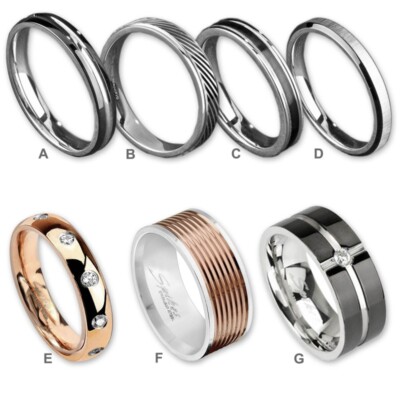 Damen Herren Edelstahl Ring Fingerring Rosegold Silber matt Schwarz EXR77