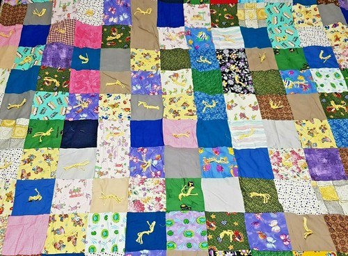NEW! HANDMADE QUILT! #96 Patchwork Multi Color / Pattern Grandma Nursery 97x94 - Picture 3 of 11