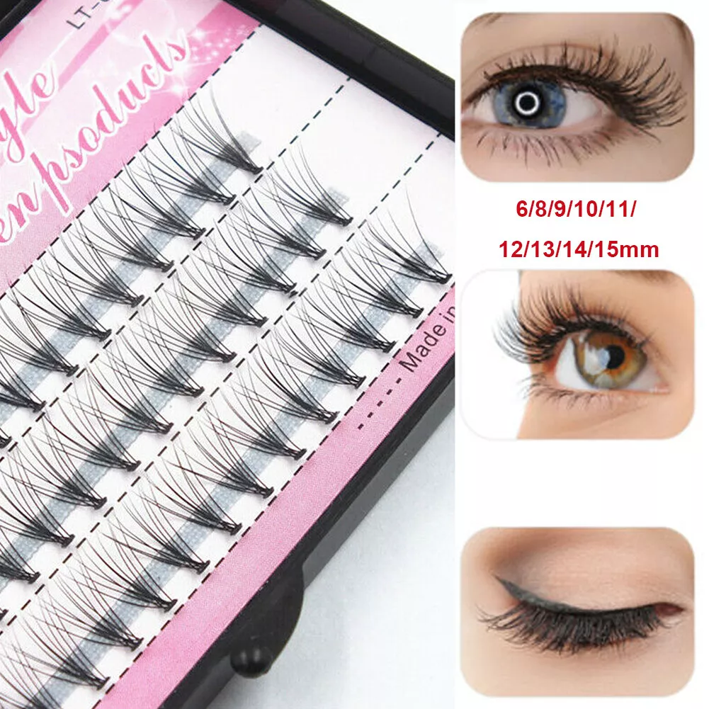 60X Individual Cluster Fake Eyelashes Knotted Eyelash Extension Fan False  Lashes