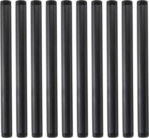 Hiceeden 10 Pack 3/4 Inches X 12 Inches Black Pipe Fittings, Industrial Iron Pip