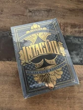 Intaglio playing cards black New and Sealed by Kings Wild Project ☢️