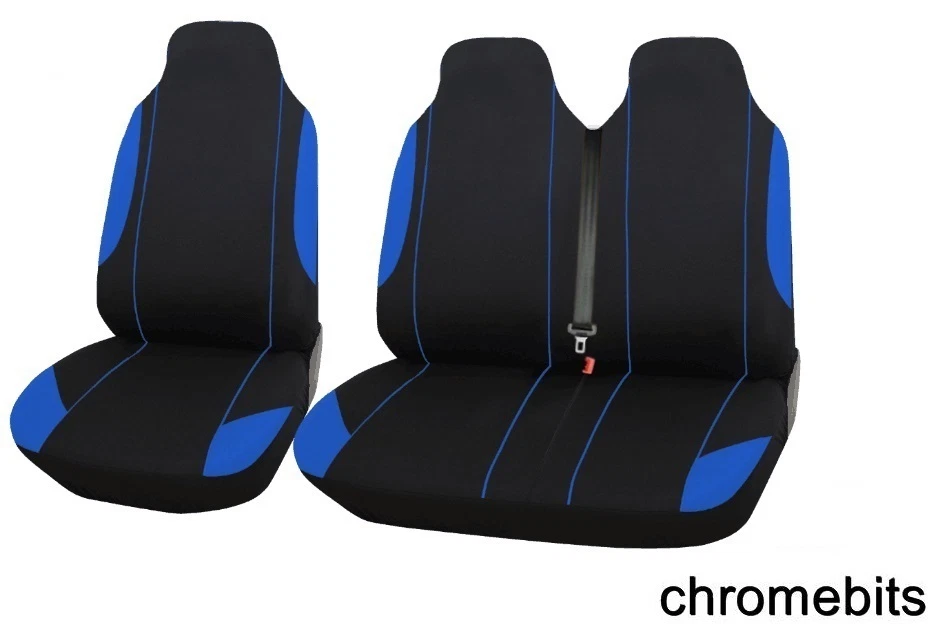 Citroen Berlingo Van Seat Covers Black Blue Fabric 2 1 Single