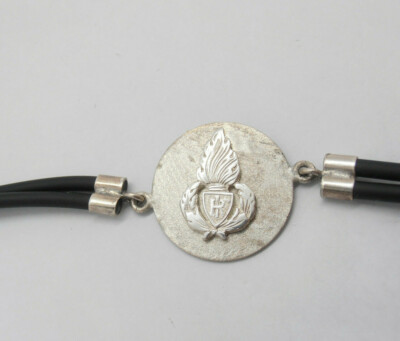 Cozzi Gioielli Polizia Penitenziaria Sterling Silver 925 & Rubber Bracelet