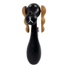 Dog Shaped Wooden Valet Clothing Lint Shoe Brush Made in Japan