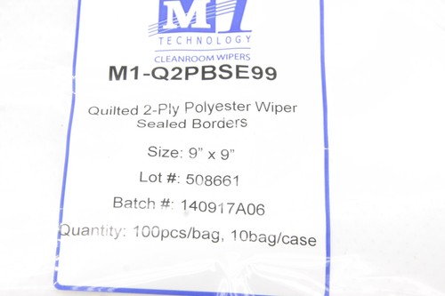 (100) M1-Q2PBSE99 Quilted 2-Ply Polyester Cleanroom Wiper Sealed Borders - NEW - Picture 2 of 4