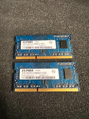 Elpida PC3-10600 (DDR3-1333) 2 GB SO-DIMM 1333 MHz PC3-10600 DDR3 SDRAM (2x2GB)