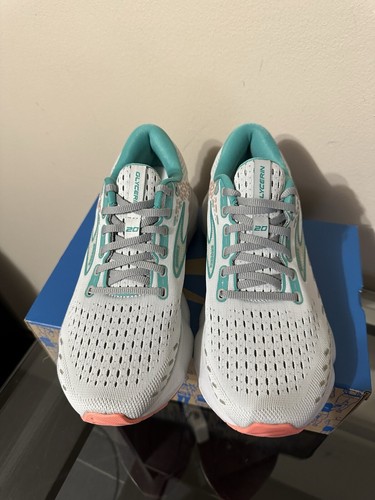 NEW Sz 9.5 Womens Brooks Glycerin 20 Running Shoes Oyster/Latigo Bay/Coral - Picture 5 of 8