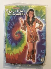 Peace Love Hippie Halloween Costume Youth Girl Size M 8-10 Brand New 72124S1