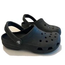Crocs Shoes Women Size 8 Charcoal Black Slip On Clog Ankle Strap Men Sz 6