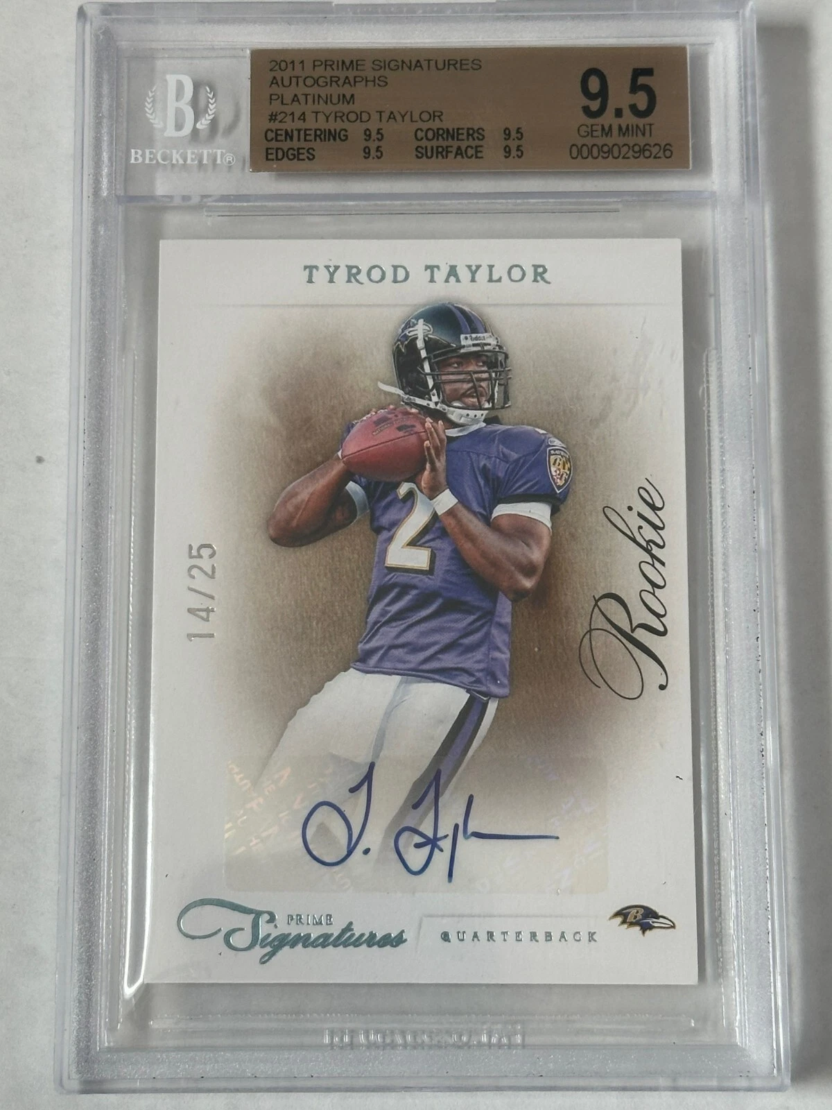 Tyrod Taylor Panini Prime Signatures #214 Autograph-Platinum