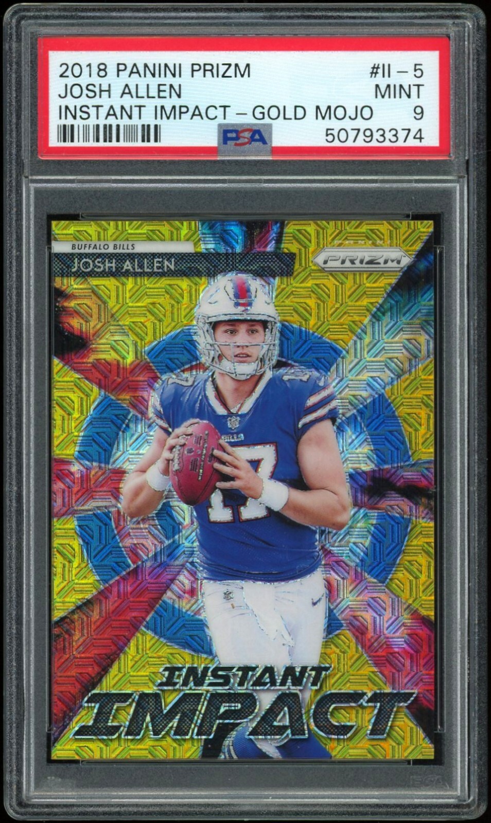 Josh Allen Panini Prizm Instant Impact #II5 Gold Mojo
