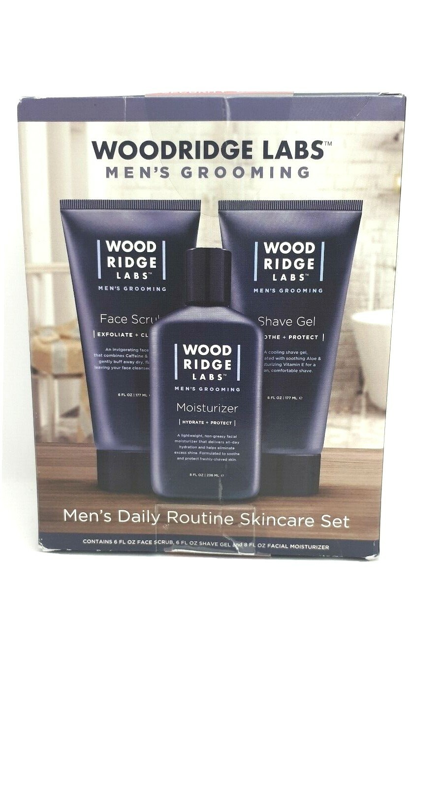 Woodridge Labs Men’s Grooming Daily Routine Skincare Set Exfoliate