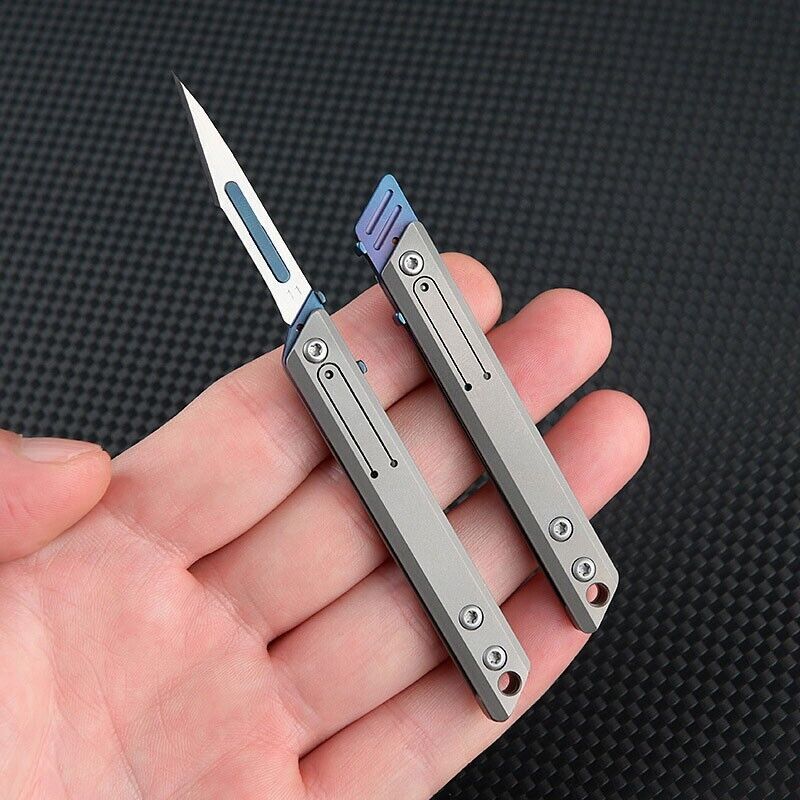 Titanium Pocket Utility Folding Knife Scalpel Blade Paper Titanium Pocket Utility Folding Knife Scalpel Blade Paper