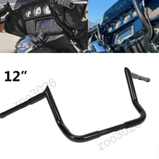 12" Gloss Black Meathook Bar Handlebar For Harley Electra Glide Ultra Limited