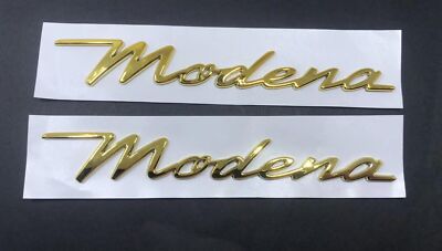 2pcs For Maserati Modena Letter Fender Side Emblem Badge Nameplate golden