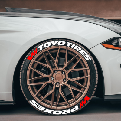 Permanent Tire Lettering Sticker TOYO TIRES PROXES 1.20'' 15''-24