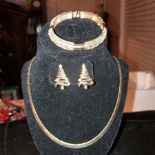 Christmas Tree Earrings Set With Necklace And Bangle