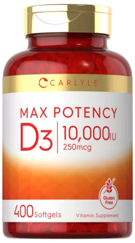 Vitamin D3 10000 IU 400 Softgels | Value Size | Max Potency | by Carlyle