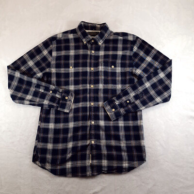 Hammond Co Shirt Mens Small Check Navy White Long Sleeve
