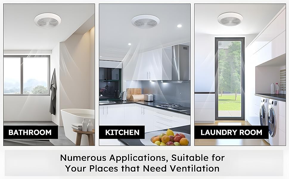 V2262-50 7 Inch Bathroom Exhaust Fan, 50 CFM, 1.0 Sones, 7" Ceiling Exhaust Fan