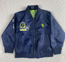 US Polo Assn Boys 3T Blue Black Hooded Jacket Winter Coat