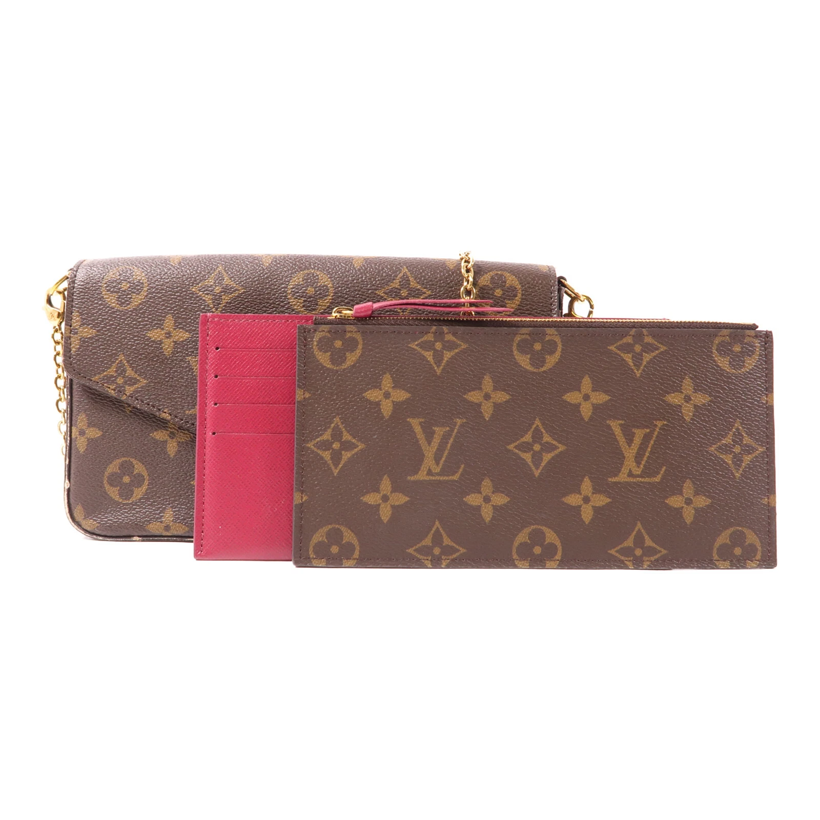 LOUIS VUITTON（LV） Borsa a tracolla Louis Vuitton LV GHW Pochette Felicie Catena M61276 Monogram Marrone