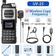 1X Baofeng UV25 FM Walkie Talkie Long Range Tri-power Two Way Ham Radio With Kit