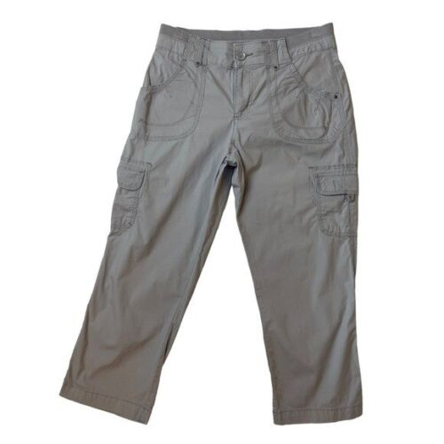 LEE Relaxed-fit Gray Cotton Cargo Capri Pants Women Size 6 Hiking Outdoors - 第 1/8 張圖片