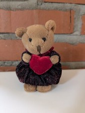 Russ Bear NWT New Vintage Glitter Heart Stuffed Animal Christmas Valentines Gift