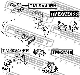 Engine Mounting for TOYOTA FEBEST TM-SV40 fits Centre, Rear - Picture 3 of 4